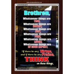 WHATSOEVER THINGS ARE TRUE   Scripture Wood Framed Signs   (GWARISE3878)   "25x33"