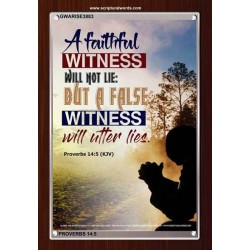 A FAITHFUL WITNESS   Encouraging Bible Verse Frame   (GWARISE3883)   "25x33"