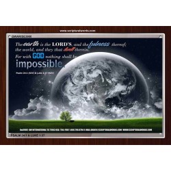 WITH GOD NOTHING SHALL BE IMPOSSIBLE   Contemporary Christian Print   (GWARISE3900)   "33x25"