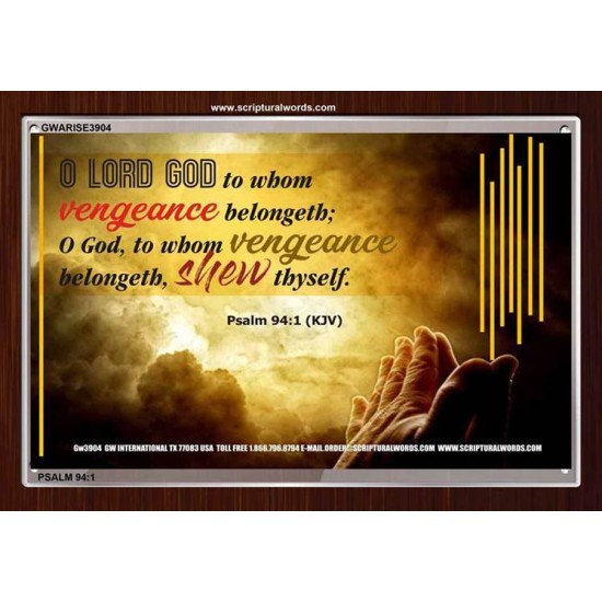 VENGEANCE BELONGS TO GOD   Acrylic Glass Frame Scripture Art   (GWARISE3904)   