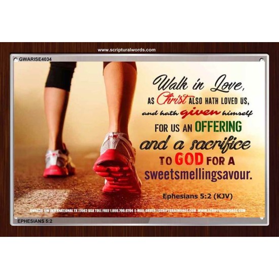 WALK IN LOVE   Christian Paintings Acrylic Glass Frame   (GWARISE4034)   