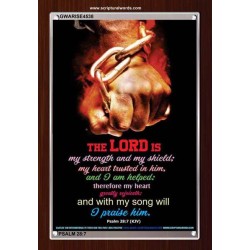 WITH MY SONG WILL I PRAISE HIM   Framed Sitting Room Wall Decoration   (GWARISE4538)   "25x33"