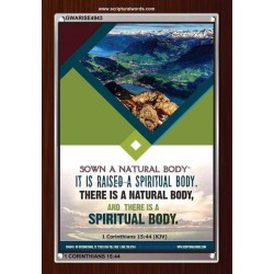 THERE IS A SPIRITUAL BODY   Inspirational Wall Art Wooden Frame   (GWARISE4943)   