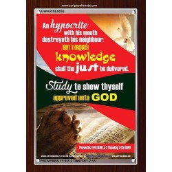 THROUGH KNOWLEDGE SHALL THE JUST BE DELIVERED   Scripture Art   (GWARISE5035)   