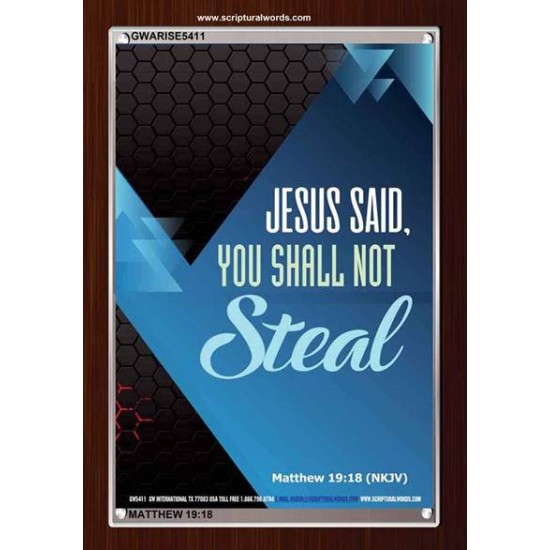 YOU SHALL NOT STEAL   Bible Verses Framed for Home Online   (GWARISE5411)   