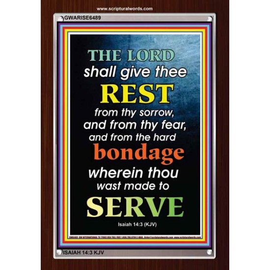 THE LORD SHALL GIVE THEE REST   Contemporary Christian Poster   (GWARISE6489)   