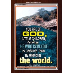 YOU ARE OF GOD   Bible Scriptures on Love frame   (GWARISE6514)   "25x33"