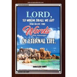 WORDS OF ETERNAL LIFE   Biblical Art Acrylic Glass Frame    (GWARISE6559)   "25x33"