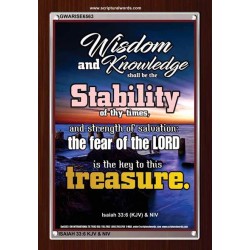 WISDOM AND KNOWLEDGE   Bible Verses    (GWARISE6563)   "25x33"
