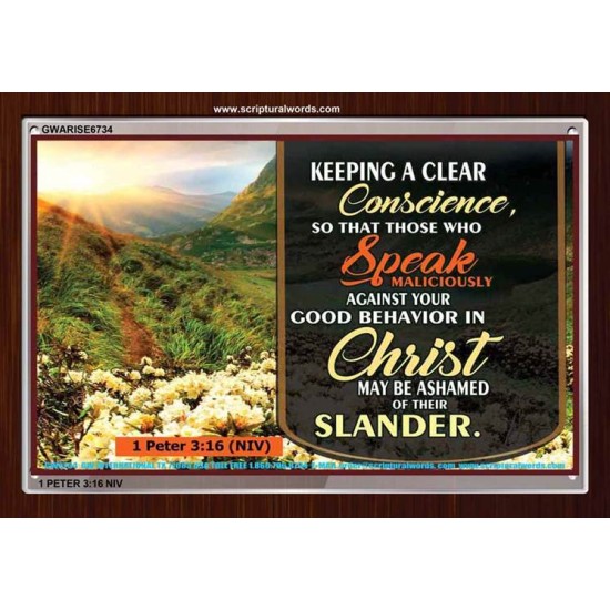 A CLEAR CONSCIENCE   Scripture Frame Signs   (GWARISE6734)   