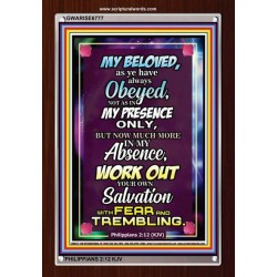 WORK OUT YOUR SALVATION   Christian Quote Frame   (GWARISE6777)   "25x33"