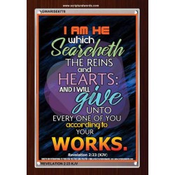 ACCORDING TO YOUR WORKS   Frame Bible Verse   (GWARISE6778)   "25x33"
