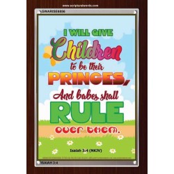 AND BABES SHALL RULE   Contemporary Christian Wall Art Frame   (GWARISE6856)   
