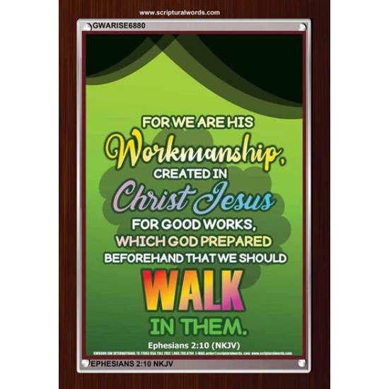 WE ARE HIS WORKMANSHIP   Acrylic Glass framed scripture art   (GWARISE6880)   