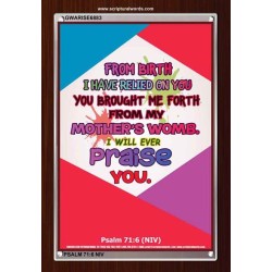 YOU BROUGHT ME FROM MY MOTHERS WOMB   Biblical Art Acrylic Glass Frame    (GWARISE6883)   "25x33"
