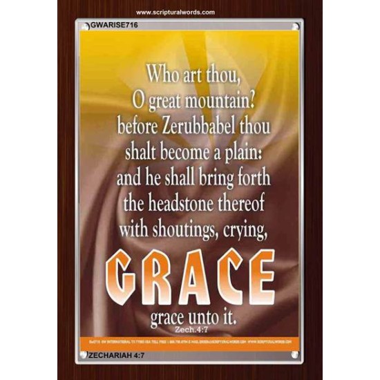 WHO ART THOU O GREAT MOUNTAIN   Bible Verse Frame Online   (GWARISE716)   