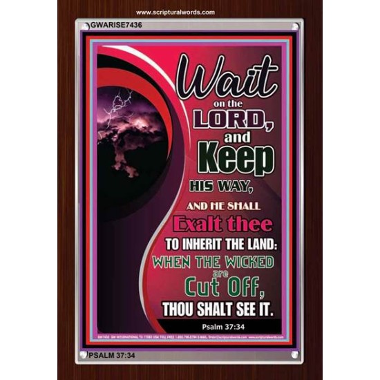 WAIT ON THE LORD   Framed Bible Verse Online   (GWARISE7436)   