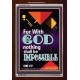 WITH GOD NOTHING SHALL BE IMPOSSIBLE   Frame Bible Verse   (GWARISE7564)   