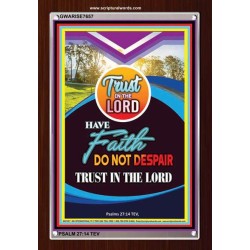 TRUST IN THE LORD   Framed Religious Wall Art Acrylic Glass   (GWARISE7657)   