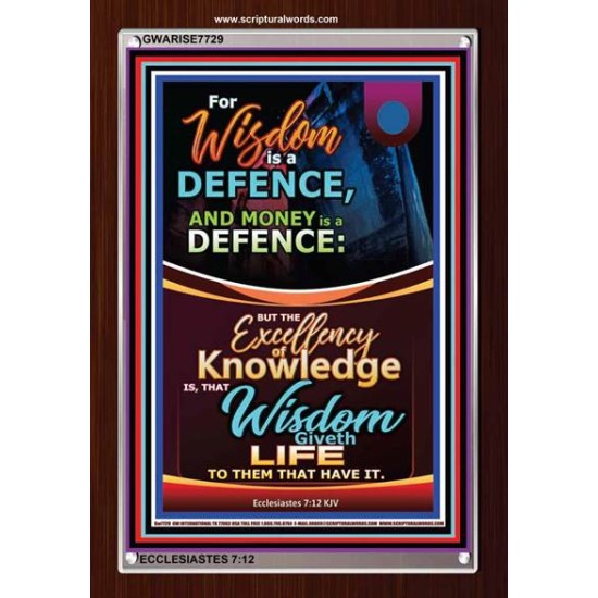 WISDOM A DEFENCE   Bible Verses Framed for Home   (GWARISE7729)   