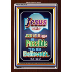 ALL THINGS ARE POSSIBLE   Bible Verses Wall Art Acrylic Glass Frame   (GWARISE7932)   