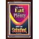 YOU SHALL EAT IN PLENTY   Inspirational Bible Verse Framed   (GWARISE8030)   
