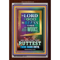 THE LORD SHALL BLESS THE WORKS OF THY HANDS   Scriptural Portrait Frame   (GWARISE8612)   