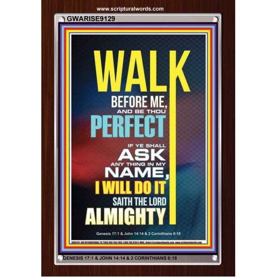 WALK BEFORE ME   Bible Verse Frames online   (GWARISE9129)   