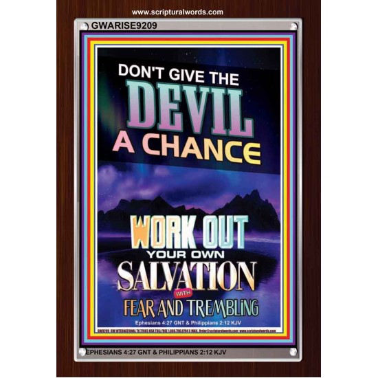 WORK OUT YOUR SALVATION   Bible Verses Wall Art Acrylic Glass Frame   (GWARISE9209)   