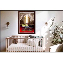 YOUR GATES WILL ALWAYS STAND OPEN   Large Frame Scripture Wall Art   (GWARK1684)   