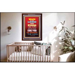 WAIT ON THE LORD   Bible Verses Wall Art Acrylic Glass Frame   (GWARK6535)   "25X33"