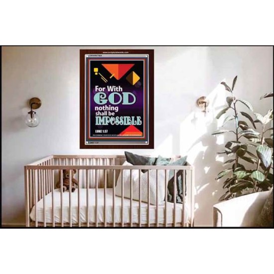 WITH GOD NOTHING SHALL BE IMPOSSIBLE   Frame Bible Verse   (GWARK7564)   