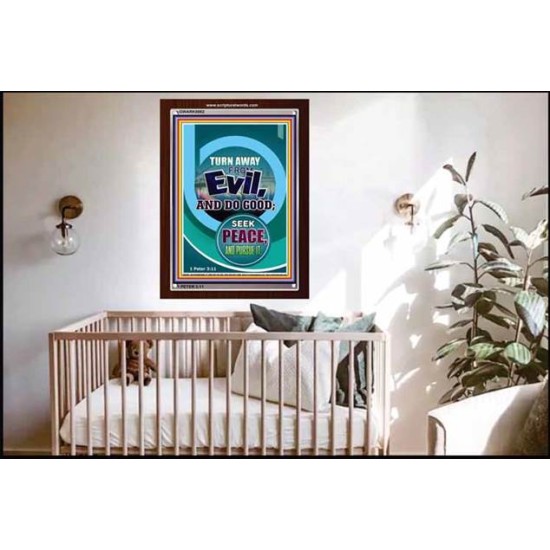 TURN AWAY FROM EVIL   Encouraging Bible Verses Framed   (GWARK8082)   