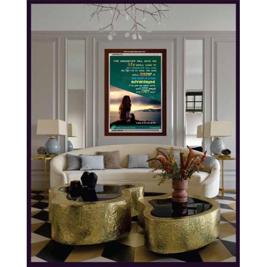 WHOSOEVER WILL SAVE HIS LIFE SHALL LOSE IT   Christian Artwork Acrylic Glass Frame   (GWARK4712)   