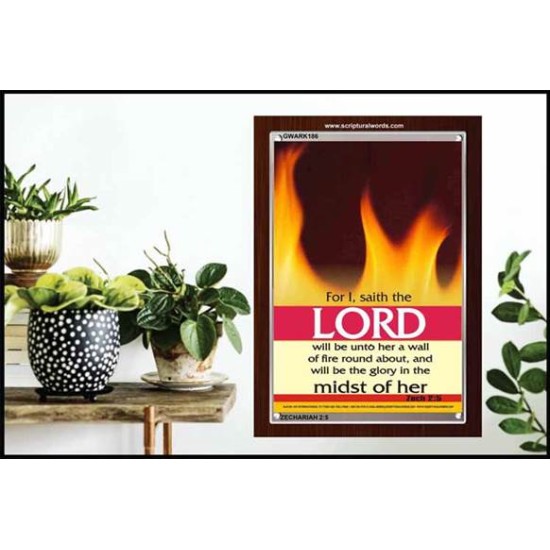 WALL OF FIRE ROUND ABOUT YOU   Bible Verses Poster   (GWARK186)   