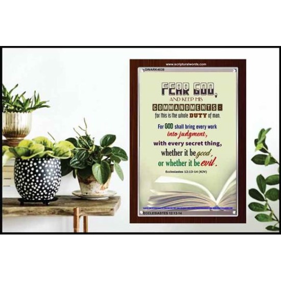 WHOLE DUTY OF MAN   Acrylic Glass Framed Bible Verse   (GWARK4038)   