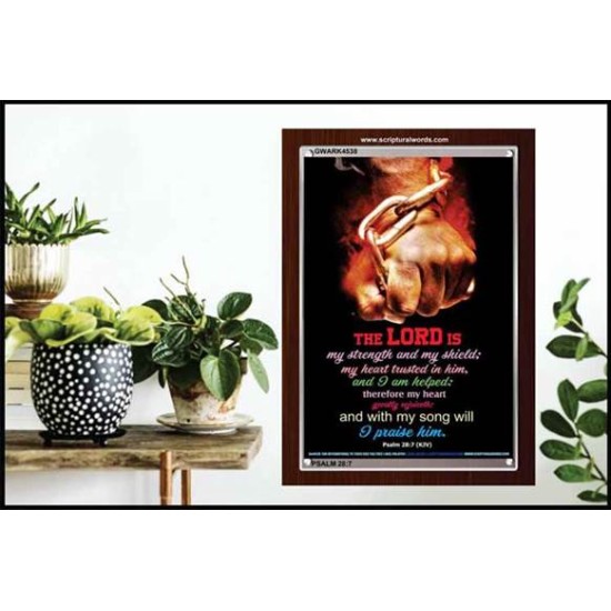 WITH MY SONG WILL I PRAISE HIM   Framed Sitting Room Wall Decoration   (GWARK4538)   