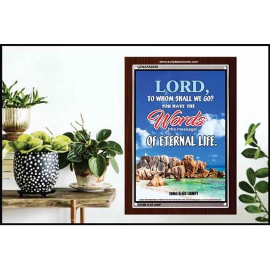 WORDS OF ETERNAL LIFE   Biblical Art Acrylic Glass Frame    (GWARK6559)   