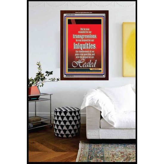 WOUNDED FOR OUR TRANSGRESSIONS   Acrylic Glass Framed Bible Verse   (GWARK1044)   