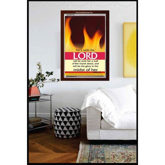 WALL OF FIRE ROUND ABOUT YOU   Bible Verses Poster   (GWARK186)   