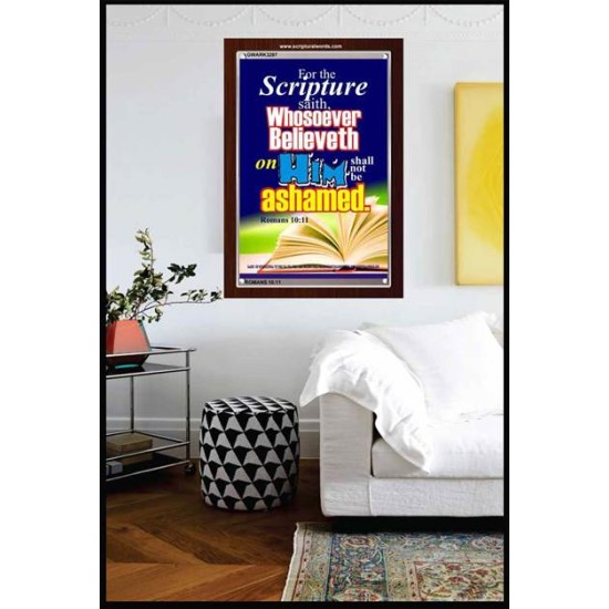 WHOSOEVER BELIEVETH   Acrylic Glass Frame Scripture Art   (GWARK3297)   