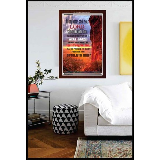 WHO IS LIKE UNTO THEE   Biblical Art Acrylic Glass Frame   (GWARK4500)   