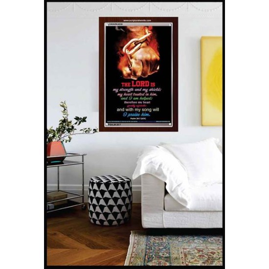 WITH MY SONG WILL I PRAISE HIM   Framed Sitting Room Wall Decoration   (GWARK4538)   