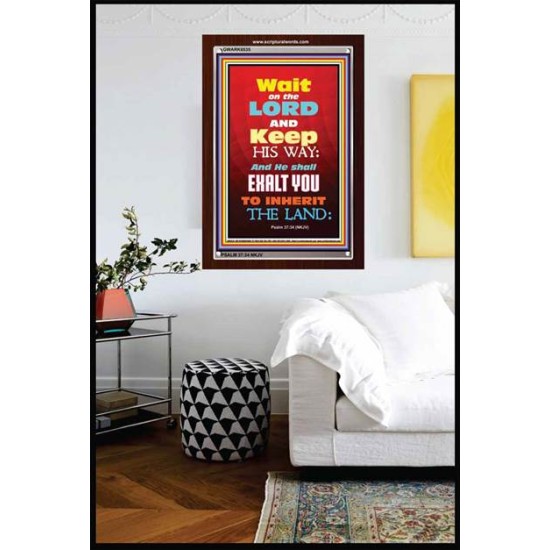 WAIT ON THE LORD   Bible Verses Wall Art Acrylic Glass Frame   (GWARK6535)   