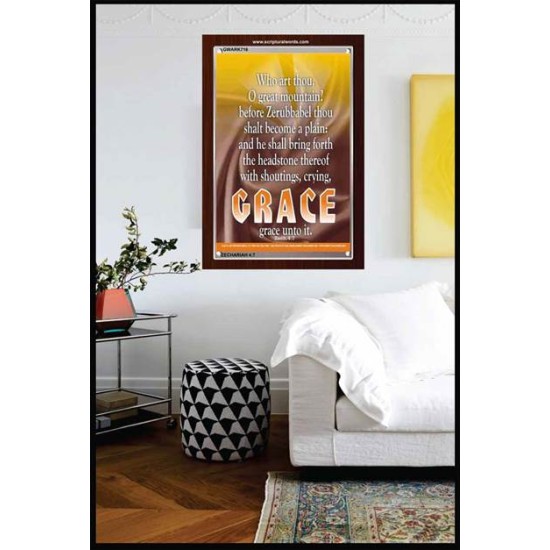 WHO ART THOU O GREAT MOUNTAIN   Bible Verse Frame Online   (GWARK716)   