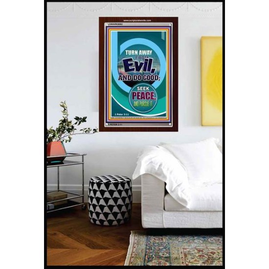 TURN AWAY FROM EVIL   Encouraging Bible Verses Framed   (GWARK8082)   