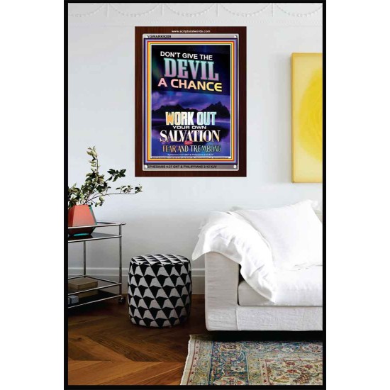 WORK OUT YOUR SALVATION   Bible Verses Wall Art Acrylic Glass Frame   (GWARK9209)   