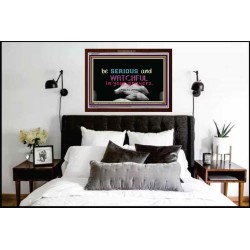 WATCH AND PRAY   Inspirational Wall Art Wooden Frame   (GWARK4011)   "33X25"