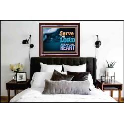 WITH ALL YOUR HEART   Framed Religious Wall Art    (GWARK8846L)   "33X25"