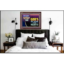 WHAT IS GOD'S PLACE IN YOUR HEART   Large Framed Scripture Wall Art   (GWARK9379)   "33X25"